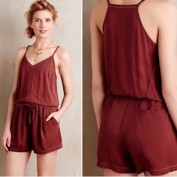 Anthropologie Pants - Anthropologie Lilka Nelisa Romper Women's Size Small Maroon